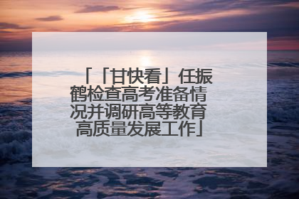 「甘快看」任振鹤检查高考准备情况并调研高等教育高质量发展工作