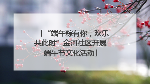 “端午粽有你，欢乐共此时”金河社区开展端午节文化活动