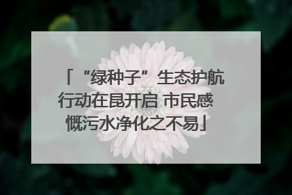 “绿种子”生态护航行动在昆开启 市民感慨污水净化之不易