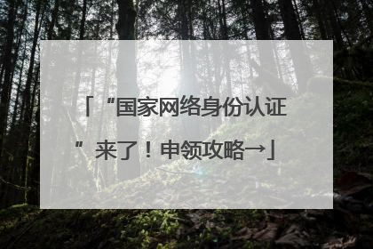 “国家网络身份认证”来了！申领攻略→