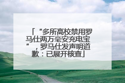 “多所高校禁用罗马仕两万毫安充电宝”，罗马仕发声明道歉：已展开核查