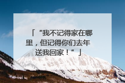 “我不记得家在哪里，但记得你们去年送我回家！”