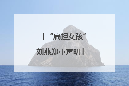“扁担女孩”刘燕郑重声明