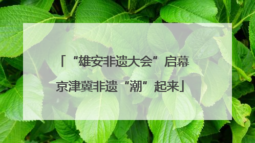 “雄安非遗大会”启幕 京津冀非遗“潮”起来