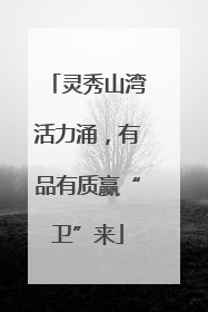 灵秀山湾活力涌，有品有质赢“卫”来