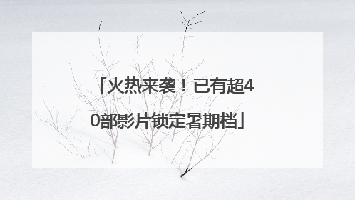 火热来袭！已有超40部影片锁定暑期档