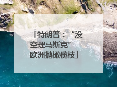 特朗普：“没空理马斯克” 欧洲抛橄榄枝