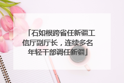 石如根跨省任新疆工信厅副厅长，连续多名年轻干部调任新疆