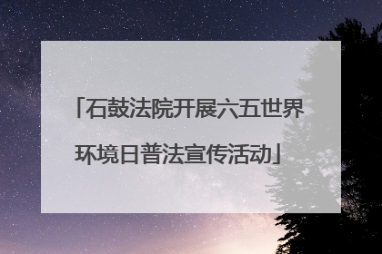 石鼓法院开展六五世界环境日普法宣传活动
