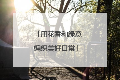 用花香和绿意编织美好日常