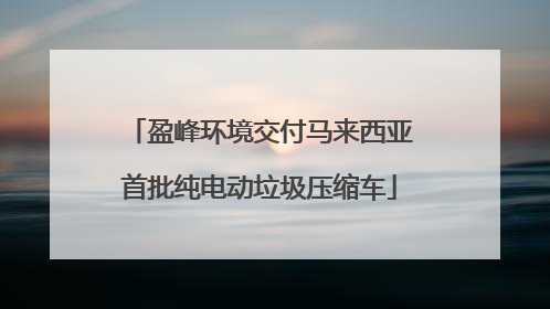 盈峰环境交付马来西亚首批纯电动垃圾压缩车