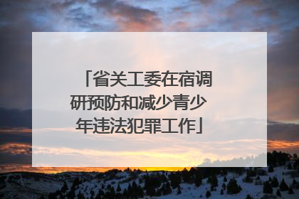 省关工委在宿调研预防和减少青少年违法犯罪工作