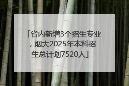 省内新增3个招生专业，烟大2025年本科招生总计划7520人