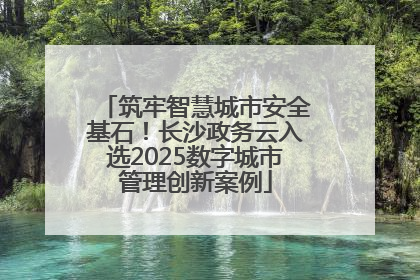 筑牢智慧城市安全基石！长沙政务云入选2025数字城市管理创新案例