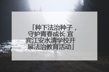 种下法治种子，守护青春成长 宜宾江安水清学校开展法治教育活动