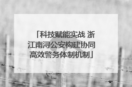 科技赋能实战 浙江南浔公安构建协同高效警务体制机制