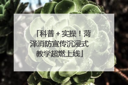 科普＋实操！菏泽消防宣传沉浸式教学超燃上线