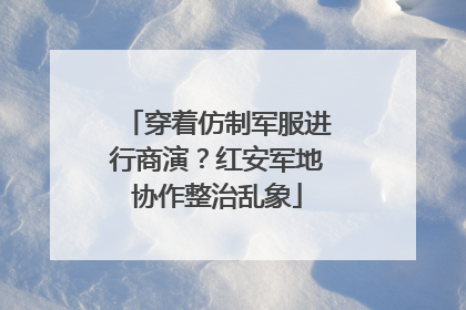 穿着仿制军服进行商演？红安军地协作整治乱象