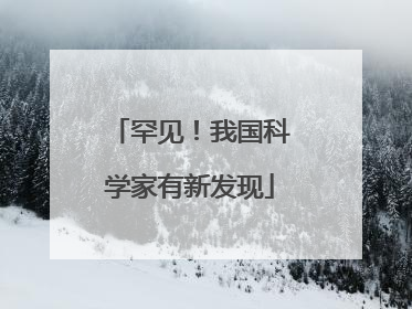 罕见！我国科学家有新发现