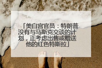 美白宫官员：特朗普没有与马斯克交谈的计划，正考虑出售或赠送他的红色特斯拉