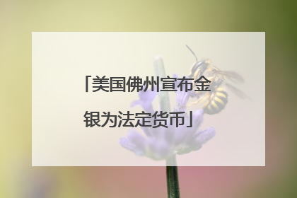 美国佛州宣布金银为法定货币