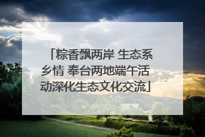 粽香飘两岸 生态系乡情 奉台两地端午活动深化生态文化交流