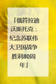 俄符拉迪沃斯托克：纪念苏联伟大卫国战争胜利80周年