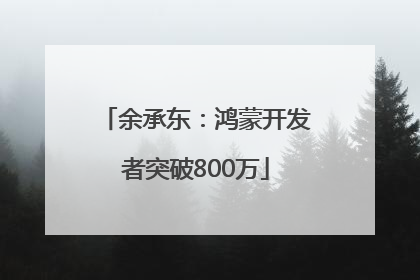 余承东：鸿蒙开发者突破800万