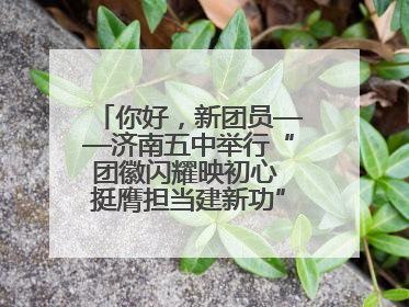 你好，新团员——济南五中举行“团徽闪耀映初心 挺膺担当建新功”主题团日活动