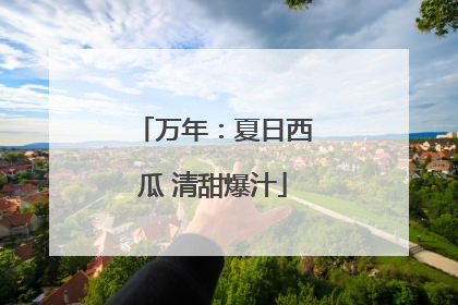 万年：夏日西瓜 清甜爆汁
