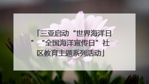 三亚启动“世界海洋日”“全国海洋宣传日”社区教育主题系列活动