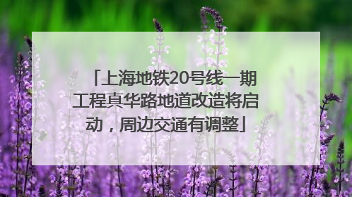 上海地铁20号线一期工程真华路地道改造将启动，周边交通有调整