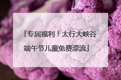 专属福利！太行大峡谷端午节儿童免费漂流