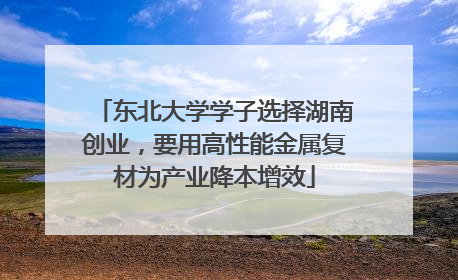 东北大学学子选择湖南创业，要用高性能金属复材为产业降本增效