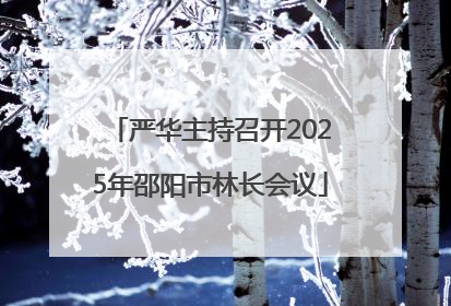 严华主持召开2025年邵阳市林长会议