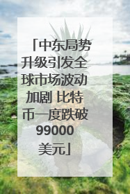 中东局势升级引发全球市场波动加剧 比特币一度跌破99000美元