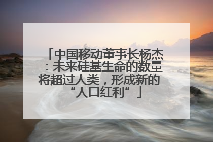 中国移动董事长杨杰：未来硅基生命的数量将超过人类，形成新的“人口红利”