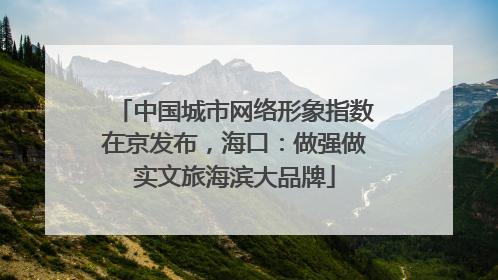 中国城市网络形象指数在京发布，海口：做强做实文旅海滨大品牌