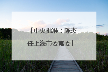 中央批准：陈杰任上海市委常委
