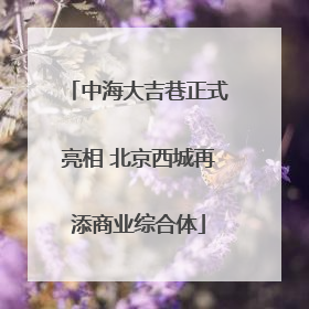 中海大吉巷正式亮相 北京西城再添商业综合体