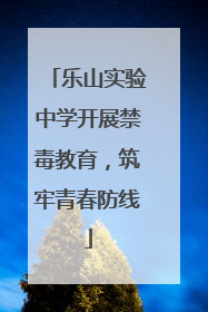 乐山实验中学开展禁毒教育，筑牢青春防线