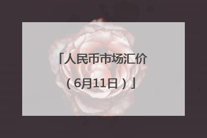 人民币市场汇价（6月11日）
