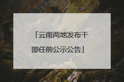 云南两地发布干部任前公示公告