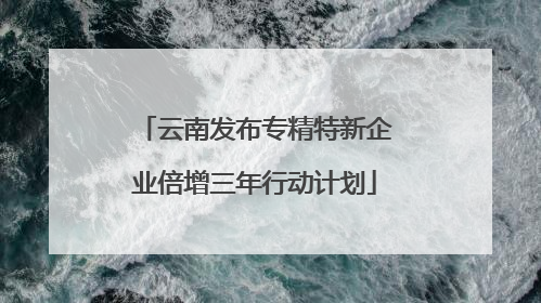 云南发布专精特新企业倍增三年行动计划