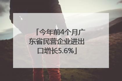 今年前4个月广东省民营企业进出口增长5.6%