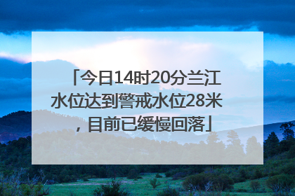 今日14时20分兰江水位达到警戒水位28米，目前已缓慢回落