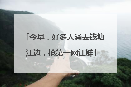 今早，好多人涌去钱塘江边，抢第一网江鲜