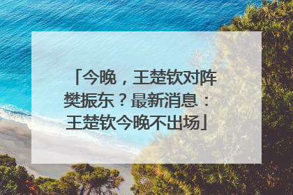 今晚，王楚钦对阵樊振东？最新消息：王楚钦今晚不出场