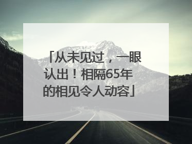 从未见过，一眼认出！相隔65年的相见令人动容