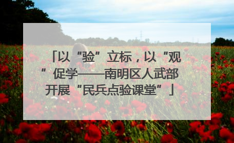 以“验”立标，以“观”促学——南明区人武部开展“民兵点验课堂”